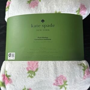 Kate Spade White and Pink Floral Blanket